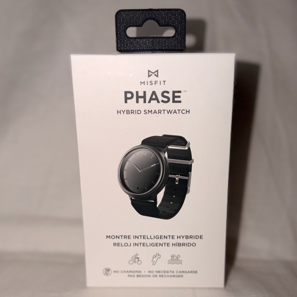 Misfit Phase Hybrid Smartwatch – Black & Silver – New in Box